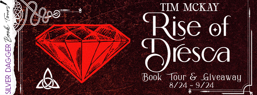 Banner advertising upcoming blog tour for Rise of Dresca from August 24 to September 24, 2023